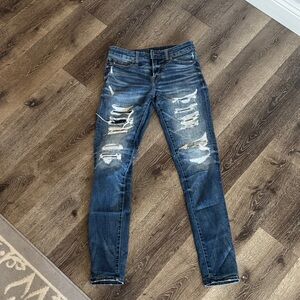 American Eagle Outfitters Men's Slim Ripped Jeans - Dark Blue